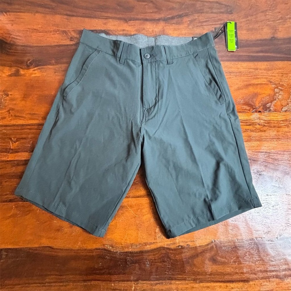 Burnside‎ Men's Chino Shorts Size 32 Green Performance Stretch
